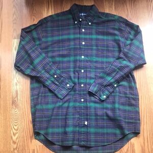 Classic Green and Blue Plaid Men's Shirt